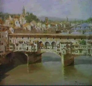A View Of The Ponte Vecchio, Florence by Antonietta Brandeis