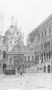 A View In The Courtyard Of The Ducal Palace, Venice A View In The Courtyard Of The Ducal Palace, Venice