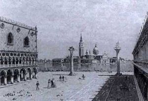 A View Of The Grand Canal From The Piazetta, Venice by Antonietta Brandeis