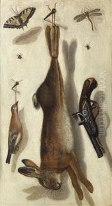 Trompe L'oeil, With A Hare, Birds And Insects