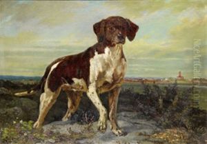 "viva" - Hundportratt Med Mariestad I Bakgrunden