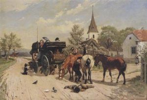 Hastekipage Pa Byvag by Bengt-Johan-Gustaf Brandelius