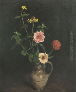 Zinnien Im Krug by Wilhelm Brandenburg