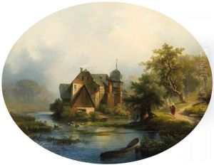 Blick Auf Ein Altes Wasserschlosschen (quedlinhof Bei Dusseldorf?)