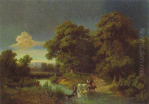 Fluslandschaft Mit Schafhirten - view 1