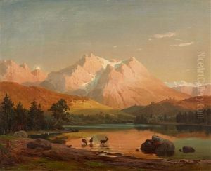 Mountainous Landscape With Fauna by Hans Heinrich Juergen Brandes