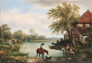 Reiter Am Flus by Hans Heinrich Juergen Brandes