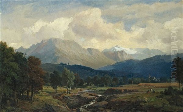 Berchtesgadener Landschaft Mit Malenden Kunstlern - view 1