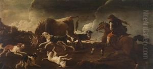Sudliche Landschaft Mit Einer Bullenjagd Sudliche Landschaft Mit Einer Bullenjagd