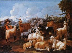 Pastore E Armenti In Paesaggio Pastore E Armenti In Paesaggio