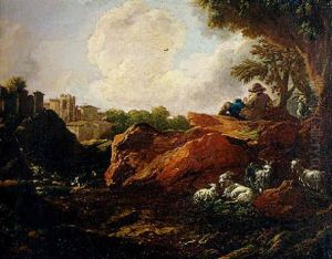 Scene Pastorale Dans La Campagne Italienne