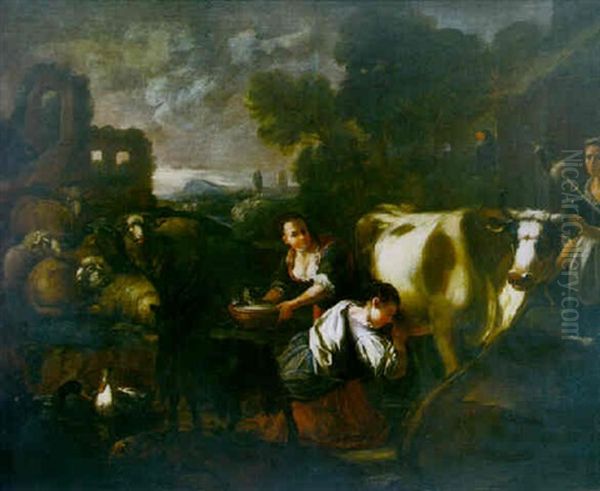 Bergeres Et Leur Troupeau - view 1