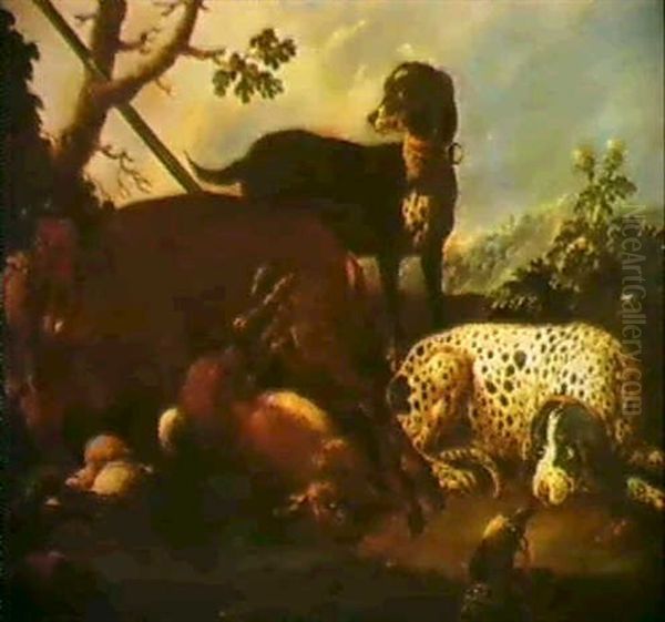 Jagdbeute, Von Zwei Hunden Bewacht - view 1