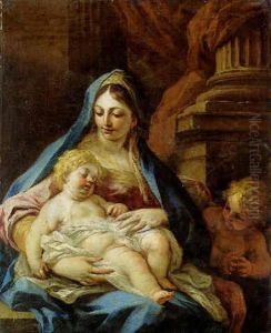 The Madonna And Child With An Angel by Giacinto Brandi