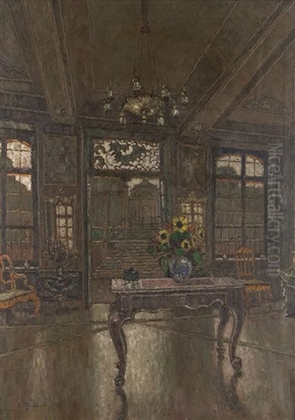 Hofisches Interieur Mit Geoffnetem Glasportal - view 1