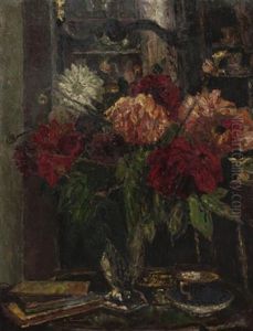 Stilleben Mit Herbstblumen by August Von Brandis