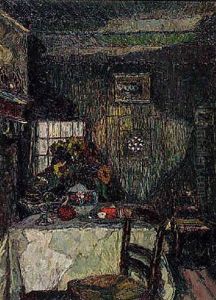 Interieur-ostfriesische Stube by August Von Brandis