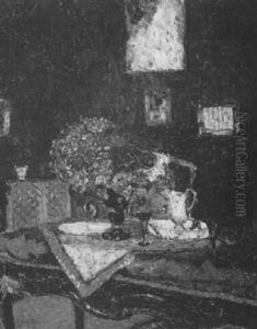Biedermeierzimmer In Einem Haus In Trier by August Von Brandis