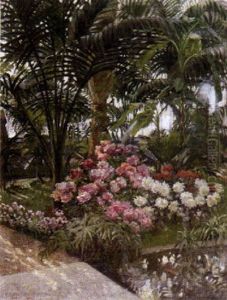 Rhododendron-busche Unter Palmen