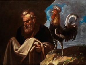 Der Heilige Petrus Mit Dem Hahn