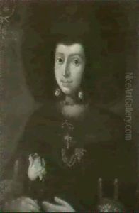 Portrait Der Anna Mara Clara Kirchmayer-vogt by Johann Jakob Brandmuller