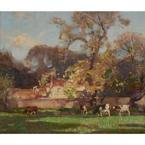 Spring Landscape With Cows Spring Landscape With Cows
