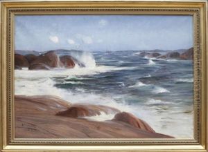 Kustlandskap Med Klippor by Carl Brandt