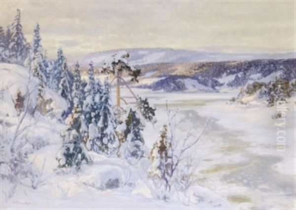 Soldrankt Vinterlandskap - view 1
