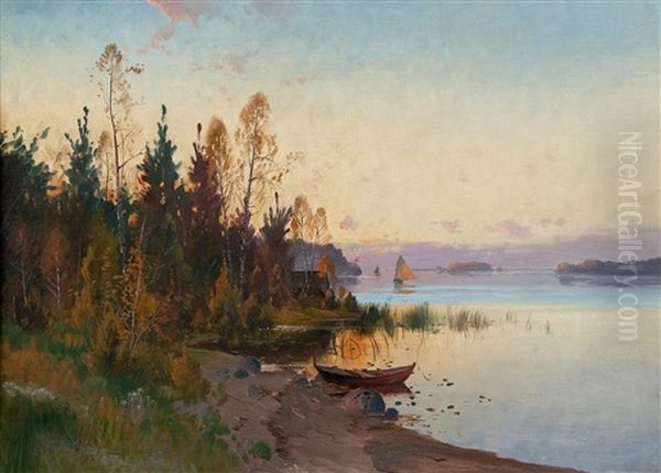 Lake At Sunset - view 1