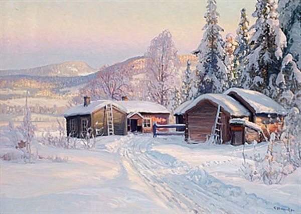 Soligt Vinterlandskap - view 1