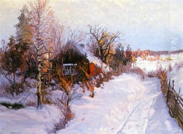 Solbelyst Vinterlandskap - view 1