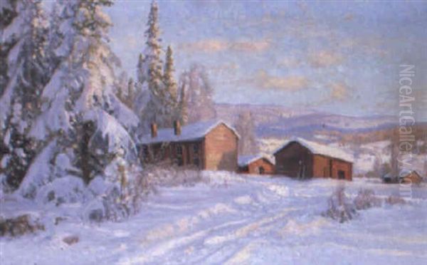 Vintermotiv Med Norrlandsk Gard - view 1