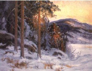 Vinterlandskap I Skymning by Carl Brandt
