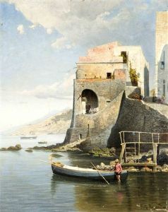 Fischerboote Vor Capri by Fritz Brandt