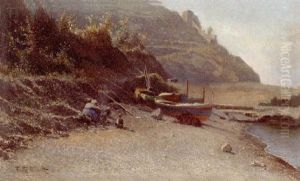 Fischerboote An Sudlicher Kuste by Fritz Brandt