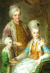 A Group Portrait Of A Noble Family In Ozriental Dress by Heinrich Carl Brandt
