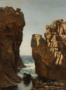 Randklove Cliffs On Bornholm by Johannes Herman Brandt