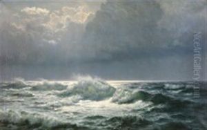 Waves Breaking On The Shore by Johannes Herman Brandt