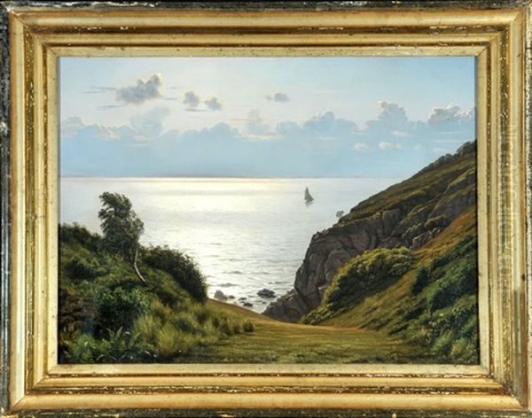 Steilkuste Am Meer Mit Segelboot - view 1