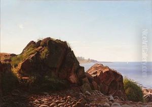 Coastal Scene From Bornholm, Denmark by Johannes Herman Brandt