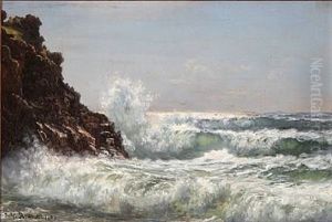 Coastal Scape From Bornholm Island by Johannes Herman Brandt