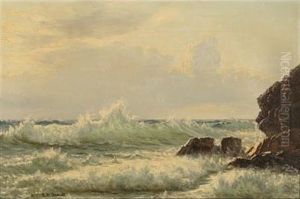 Breakers At Bornholm Island, Denmark by Johannes Herman Brandt