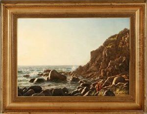 Coastal Scene From Bornholm Island, Denmark by Johannes Herman Brandt