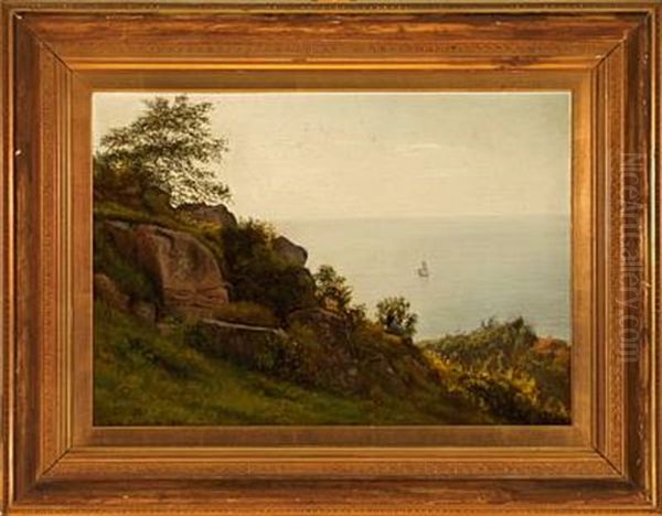 A Young Woman Overlooking The Sea From Bornholm Island - view 1