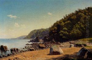 Solskinsdag Ved Den Bornholmske Kyst Med Udsigt Til Gudhjem by Johannes Herman Brandt