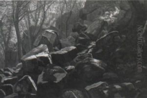 Sollys Pa Helligdomsklipperne, Bornholm by Johannes Herman Brandt