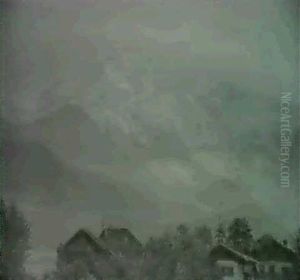 Bjerglandskab, Bayern by Johannes Herman Brandt