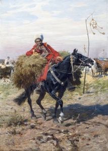 Kozak Te Paard by Jozef Brandt
