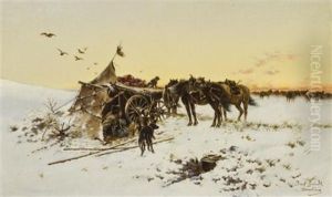 Winter Campsite by Jozef Brandt
