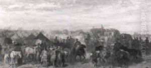 Pferdemarkt In Weiter Landschaft